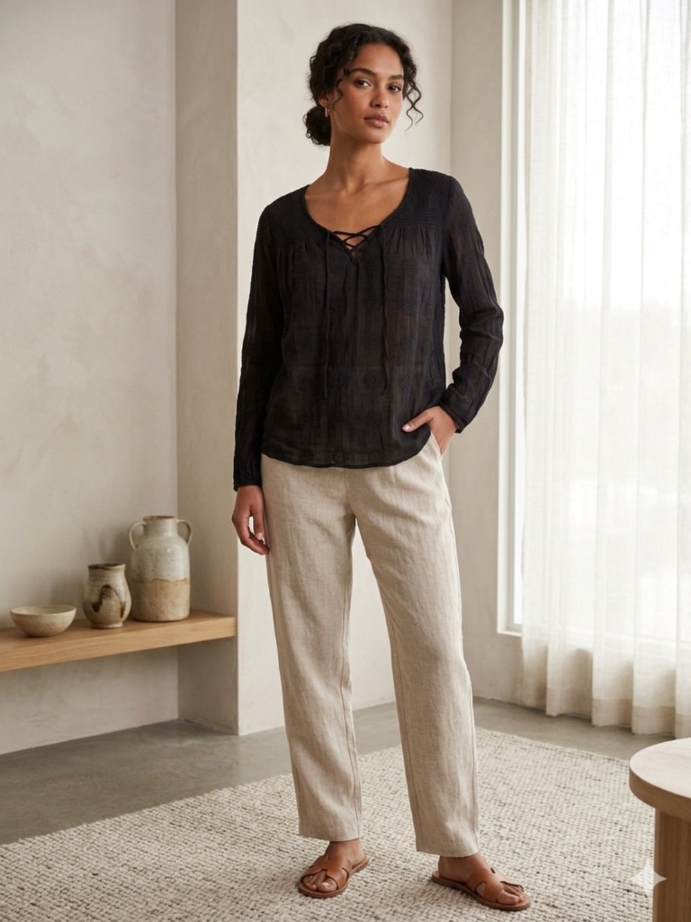 Velvet by Graham & Spencer Black Textured Knit Top